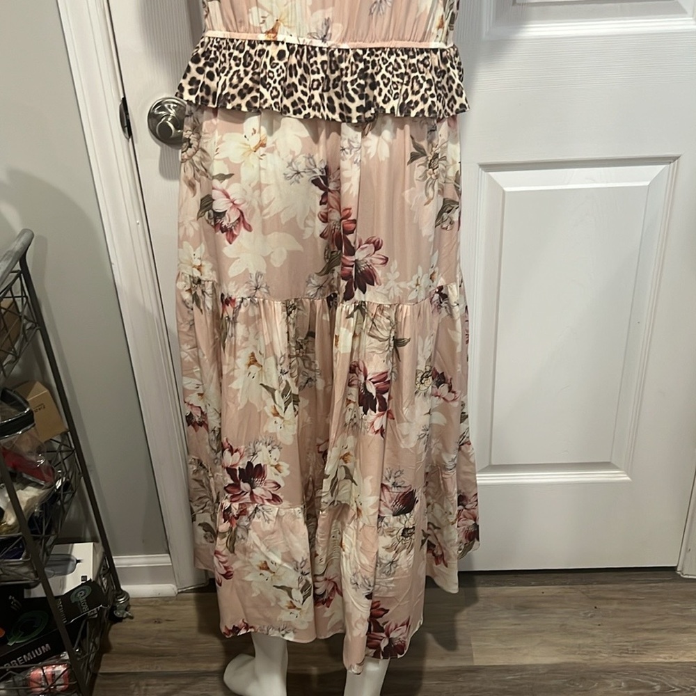 Kachel Anthropologie sedona sunrise silk floral animal print midi/maxi dress 14 - Picture 8 of 12
